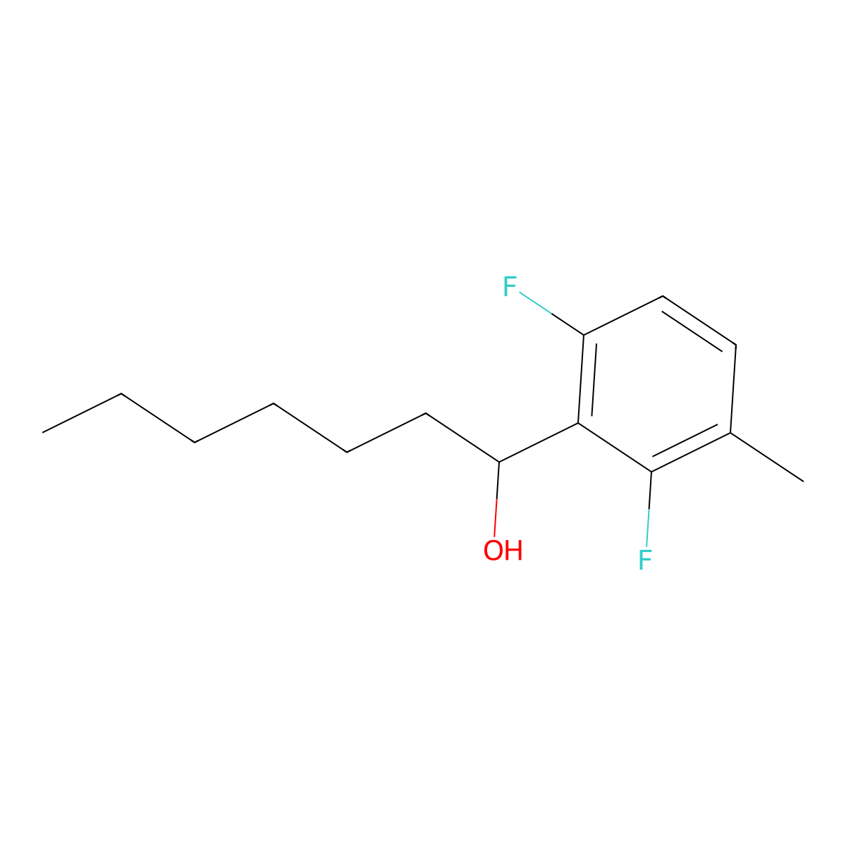 2,6-Difluoro-alpha-hexyl-3-methylbenZenemethanol molecular structure, CAS 1556104-62-1