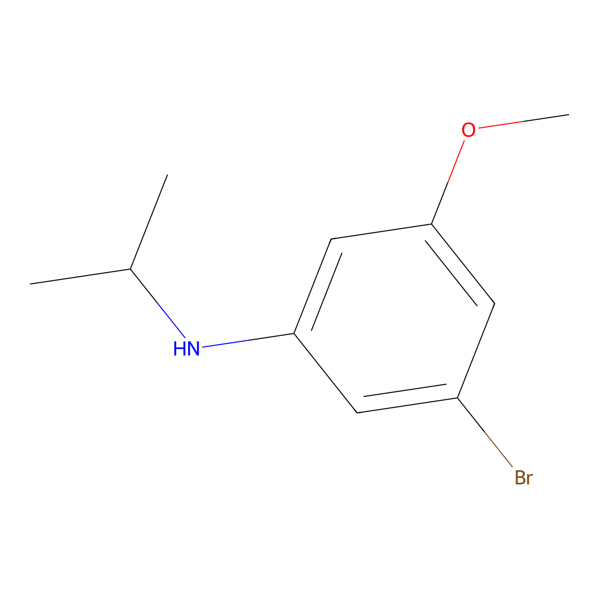 3-bromo-5-methoxy-N-(propan-2-yl)aniline molecular structure, CAS 1556111-34-2
