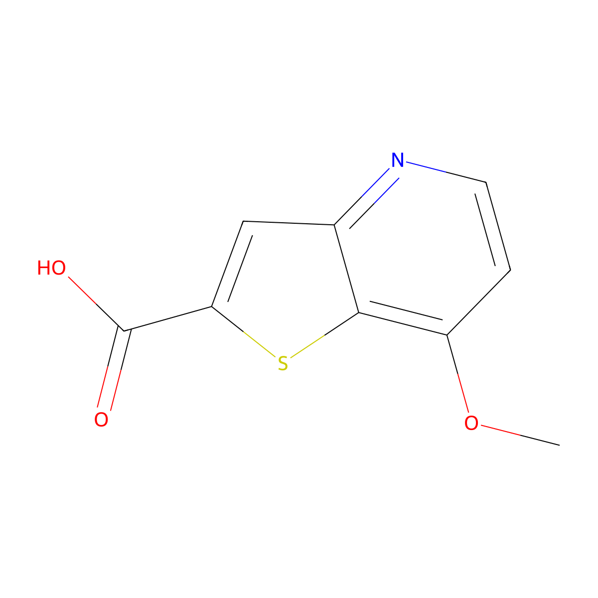 7-Methoxythieno[3,2-b]pyridine-2-carboxylic acid molecular structure, CAS 1556125-67-7
