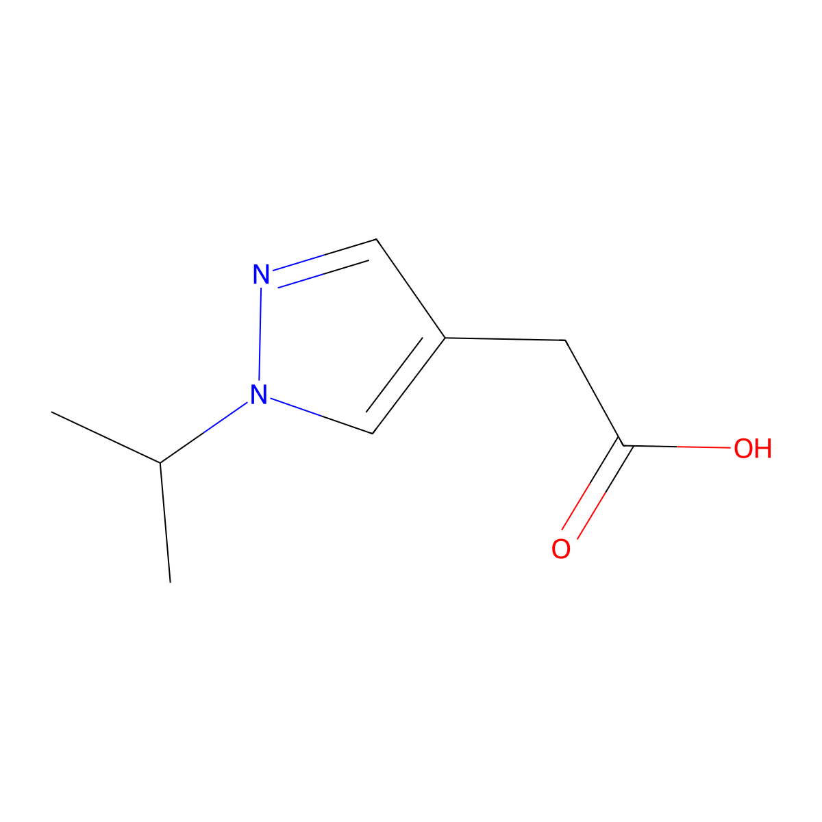 2-[1-(Propan-2-yl)-1h-pyrazol-4-yl]acetic acid molecular structure, CAS 1556128-64-3