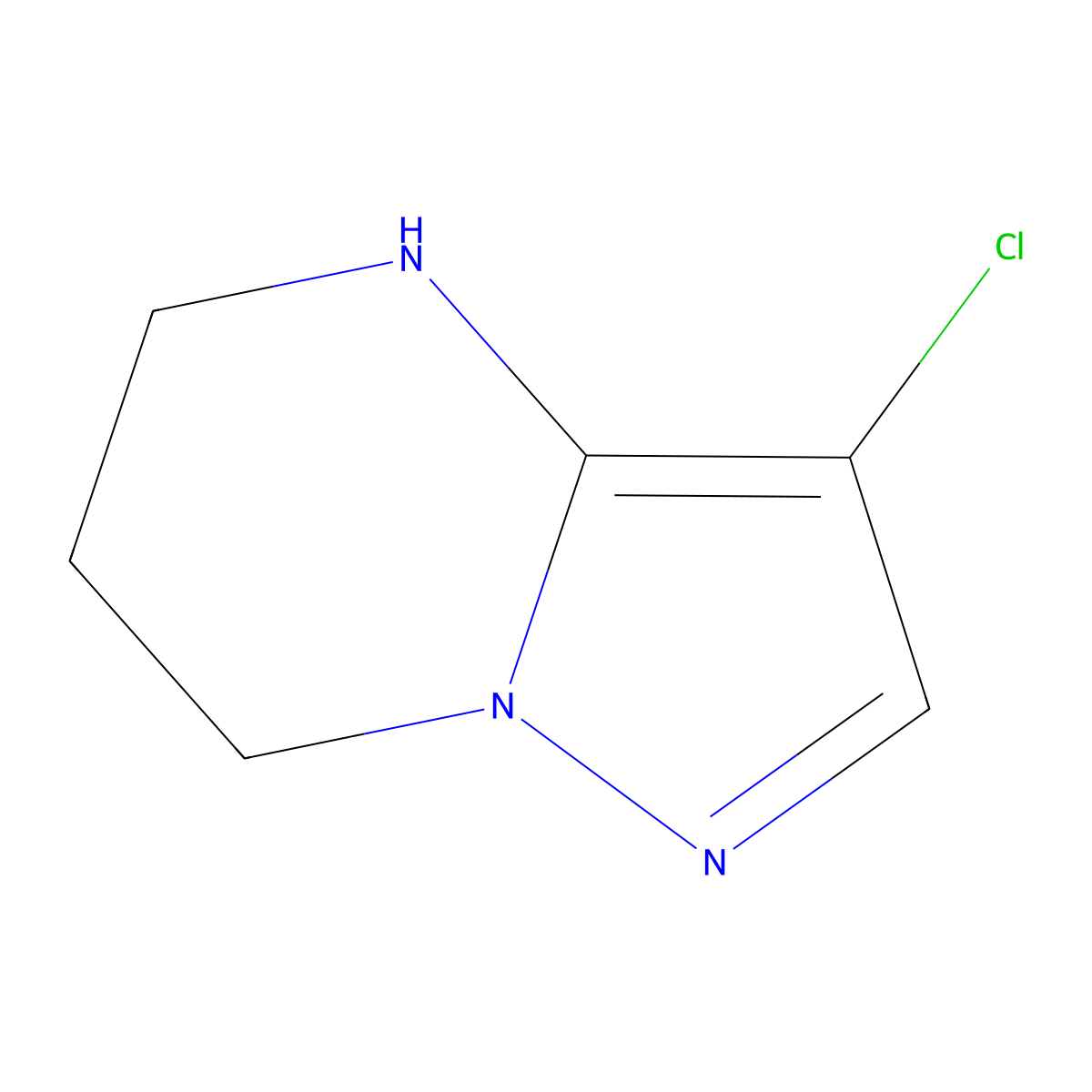 3-chloro-4H,5H,6H,7H-pyrazolo[1,5-a]pyrimidine molecular structure, CAS 1556129-05-5