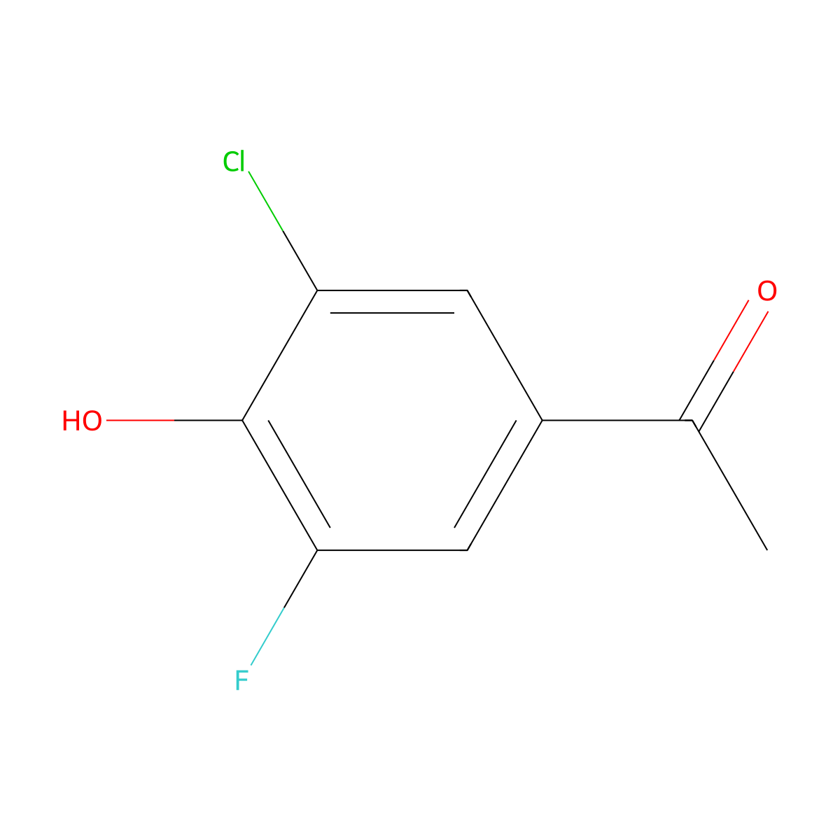 1-(3-Chloro-5-fluoro-4-hydroxyphenyl)ethan-1-one molecular structure, CAS 1556130-46-1