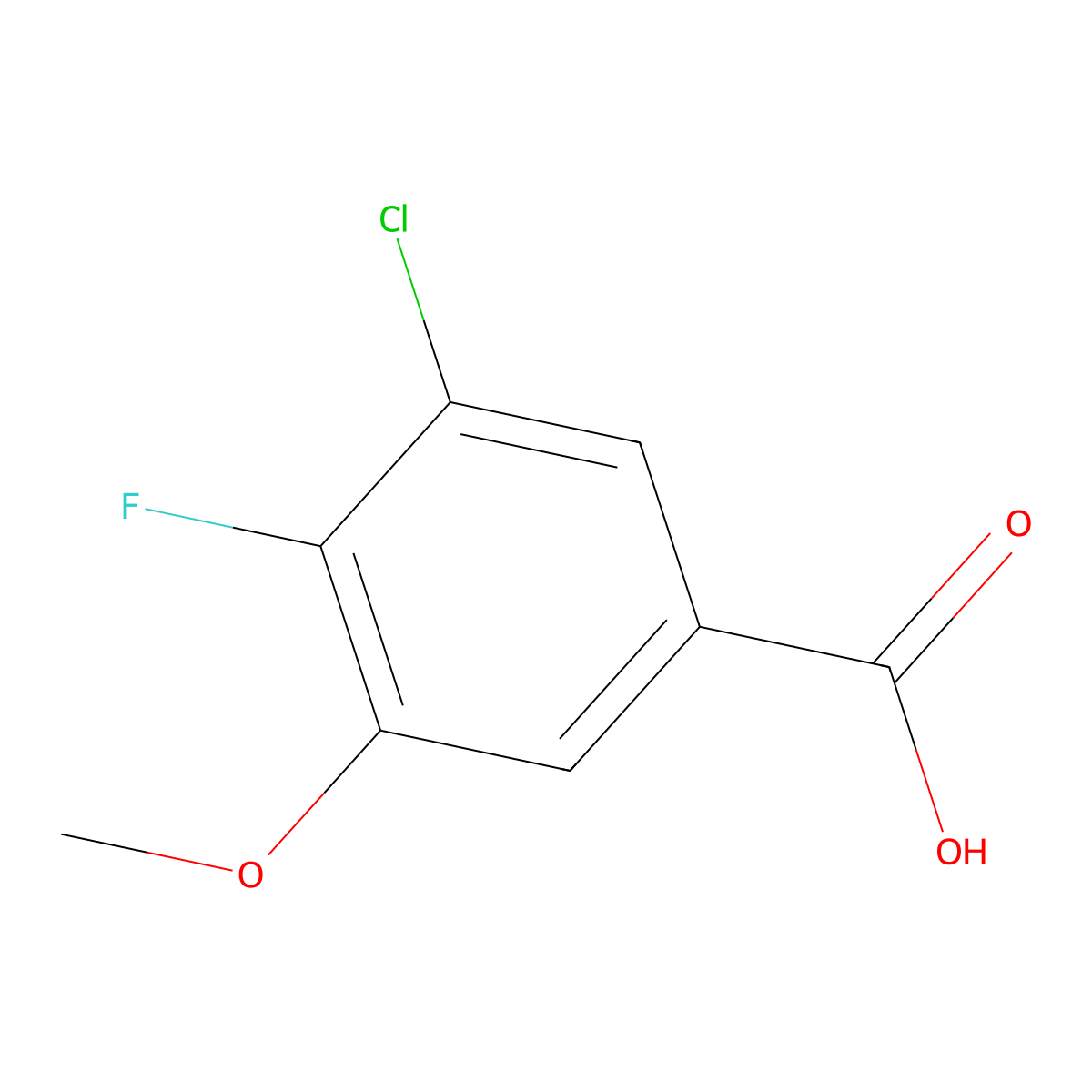 3-Chloro-4-fluoro-5-methoxybenzoic acid molecular structure, CAS 1556134-23-6