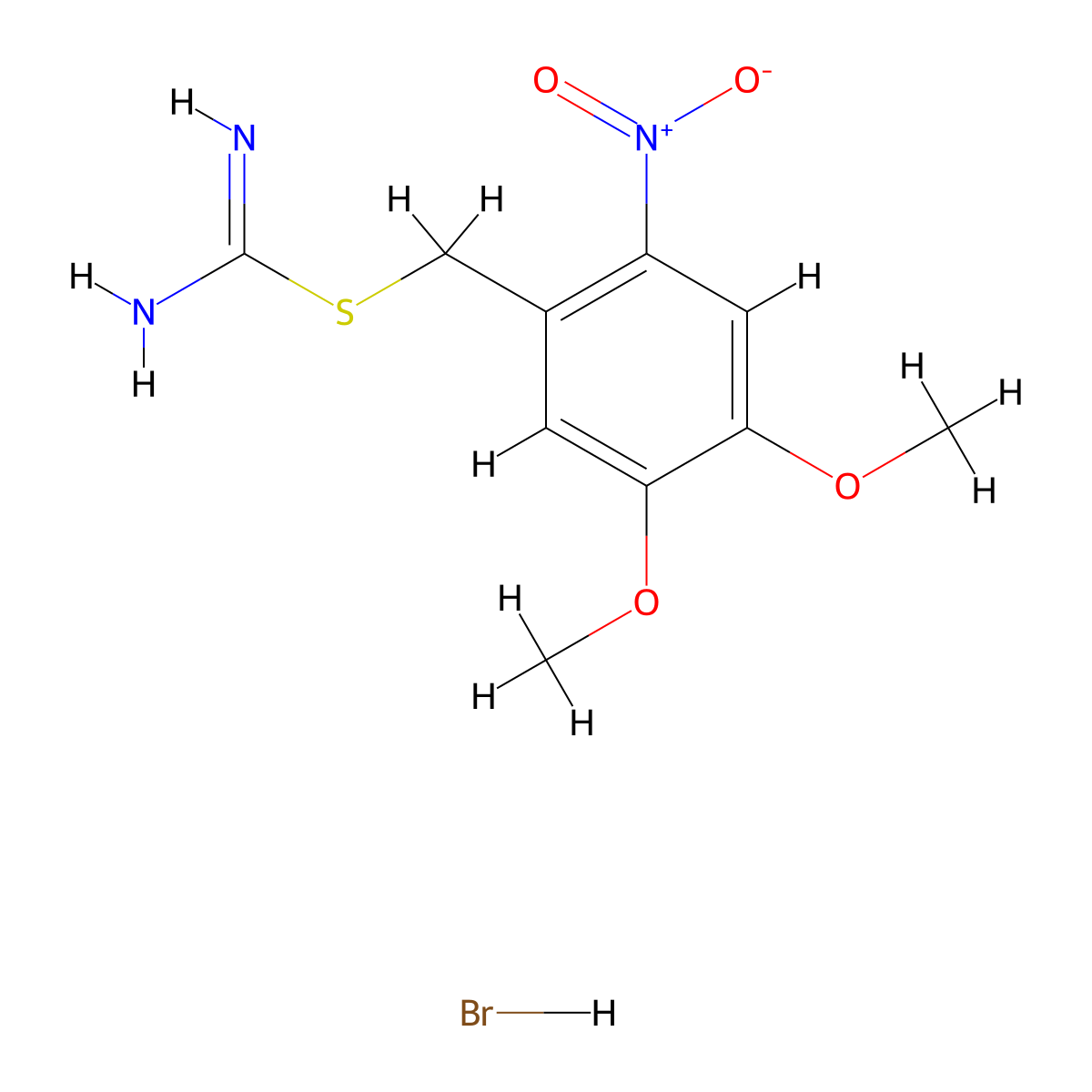 S-(4,5-Dimethoxy-2-nitrobenzyl)isothiouronium bromide molecular structure, CAS 155614-05-4