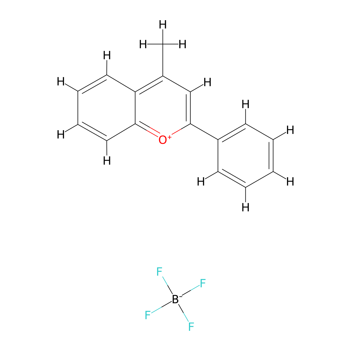 4-Methyl-2-phenyl-1-benzopyrylium tetrafluoroborate molecular structure, CAS 155614-08-7