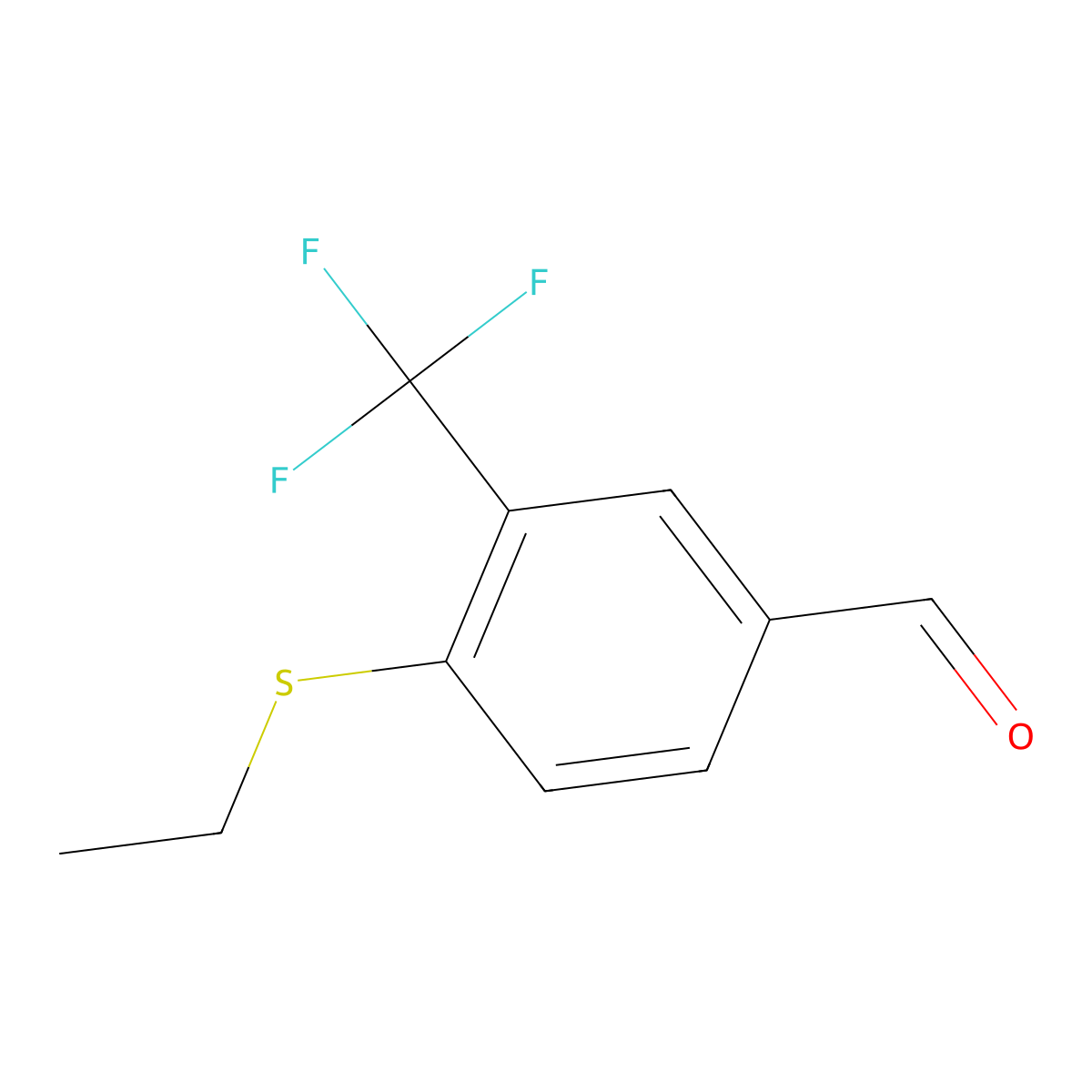 4-(Ethylthio)-3-(trifluoromethyl)benzaldehyde molecular structure, CAS 1556140-05-6