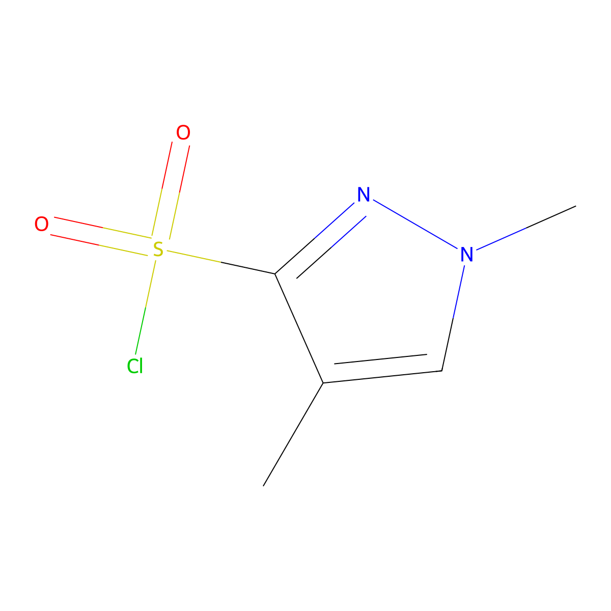 1,4-dimethyl-1H-pyrazole-3-sulfonylchloride molecular structure, CAS 1556153-39-9