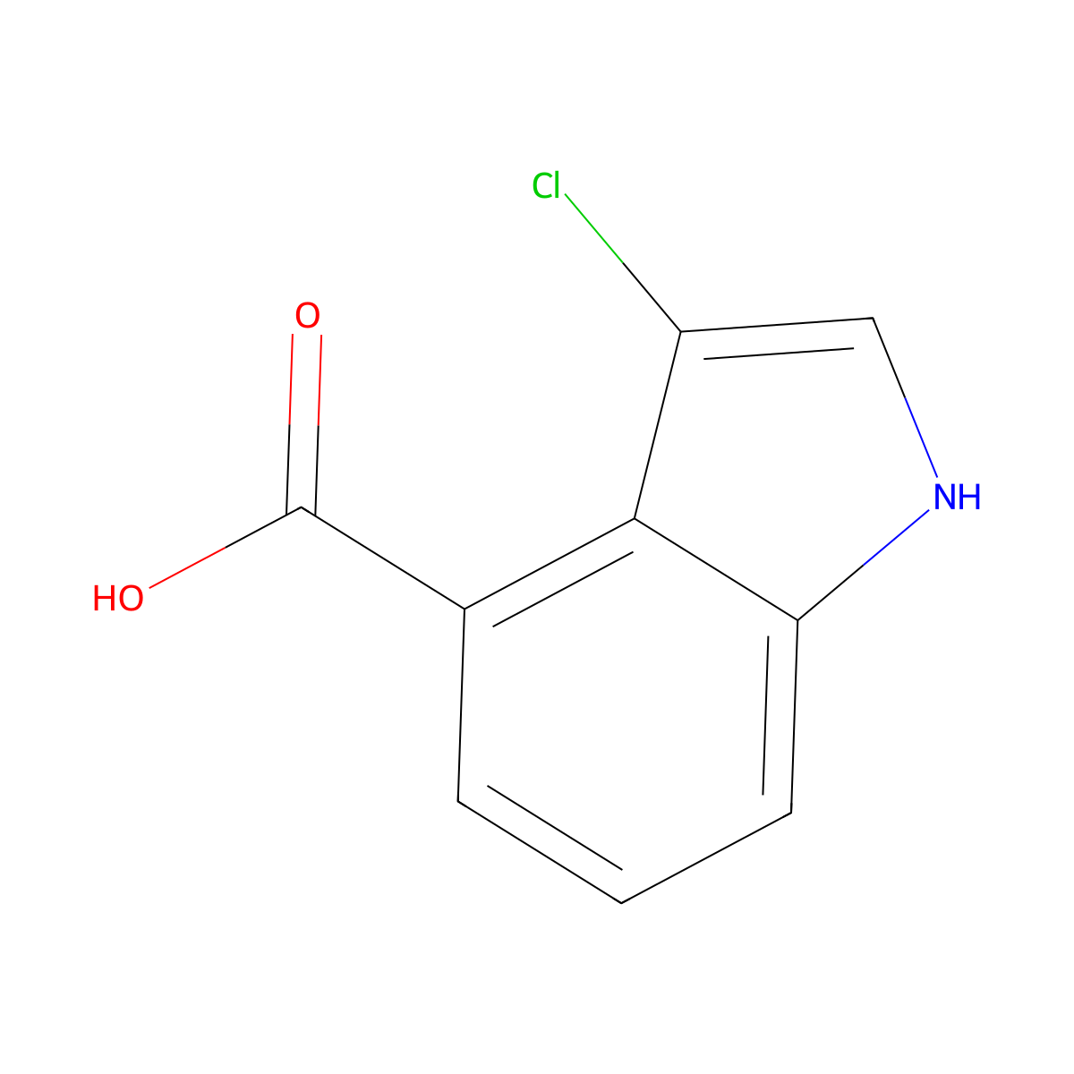 3-chloro-1H-indole-4-carboxylic acid molecular structure, CAS 1556154-44-9
