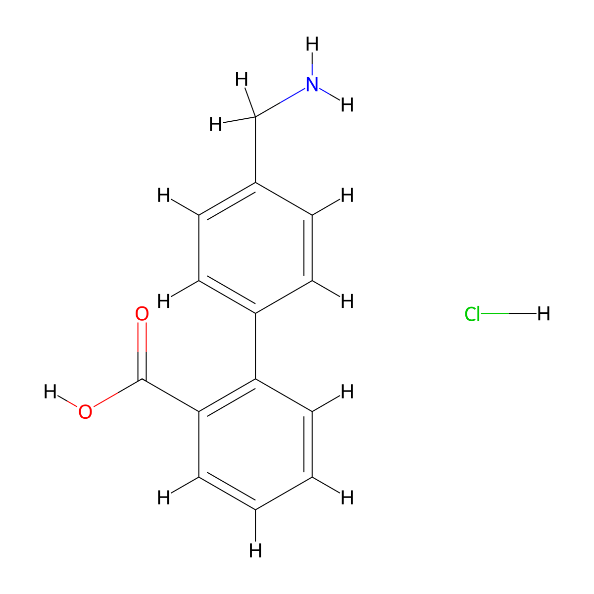 2-(4-(Aminomethyl)phenyl)benzoic acid hydrochloride molecular structure, CAS 155616-87-8