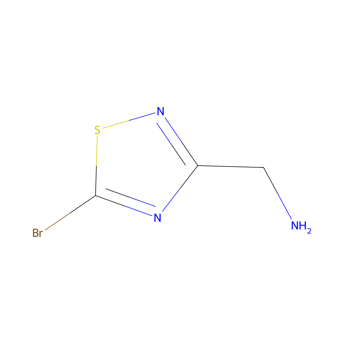 (5-Bromo-1,2,4-thiadiazol-3-yl)methanamine molecular structure, CAS 1556168-74-1