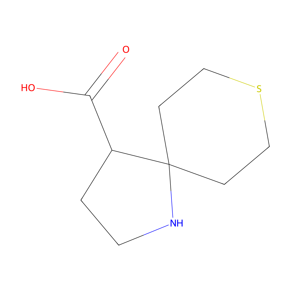 8-Thia-1-azaspiro[4.5]decane-4-carboxylic acid molecular structure, CAS 1556174-07-2