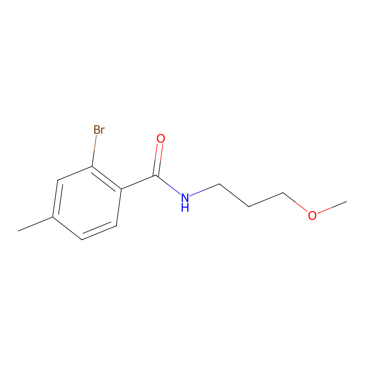2-Bromo-N-(3-methoxypropyl)-4-methylbenzamide molecular structure, CAS 1556181-69-1
