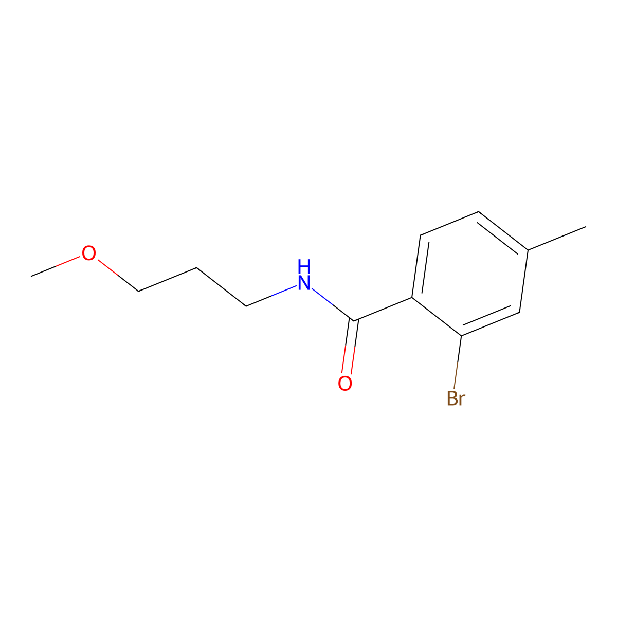 2-Bromo-N-(3-methoxypropyl)-4-methylbenzamide molecular structure, CAS 1556181-69-1