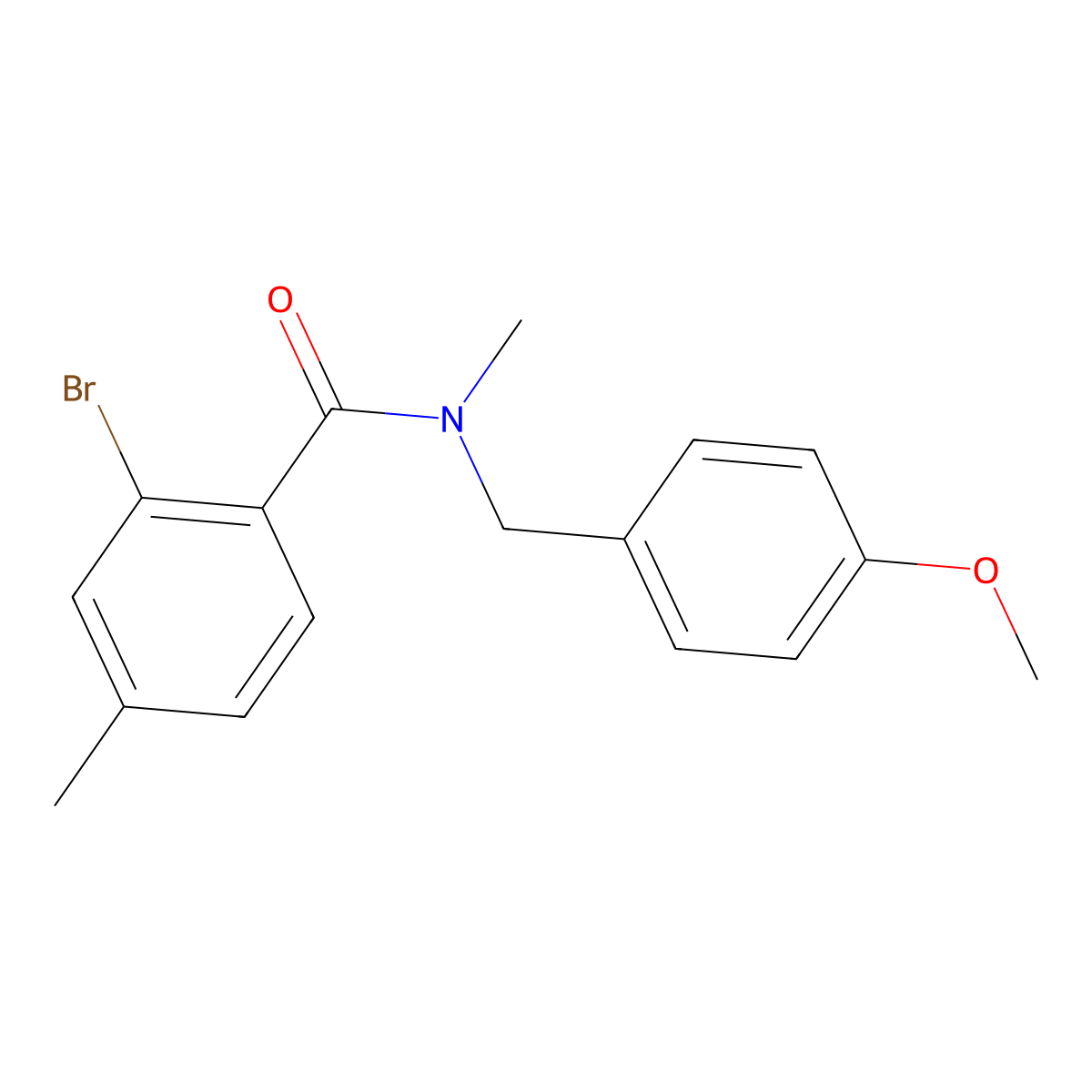2-Bromo-N-[(4-methoxyphenyl)methyl]-N,4-dimethylbenzamide molecular structure, CAS 1556183-12-0