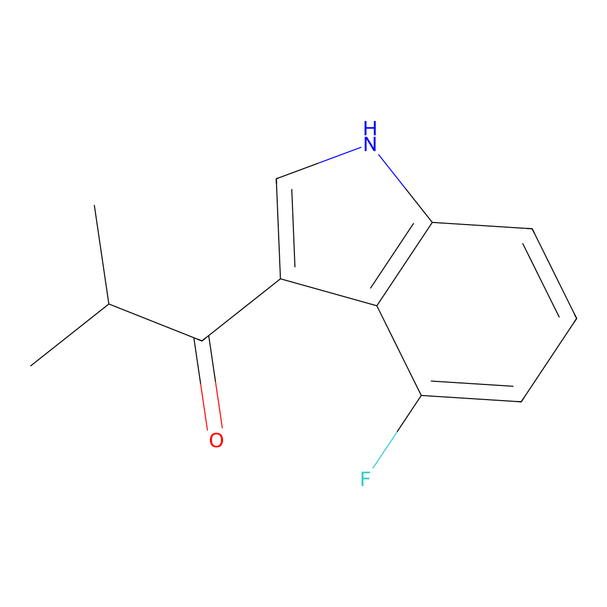 1-(4-fluoro-1H-indol-3-yl)-2-methylpropan-1-one molecular structure, CAS 1556189-54-8