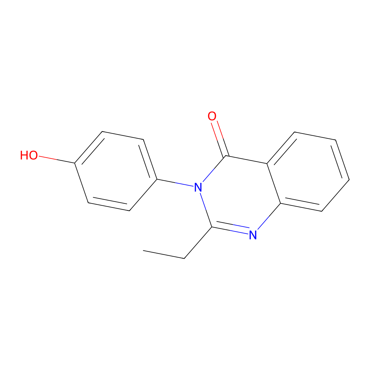 2-ethyl-3-(4-hydroxyphenyl)quinazolin-4(3H)-one molecular structure, CAS 155619-00-4