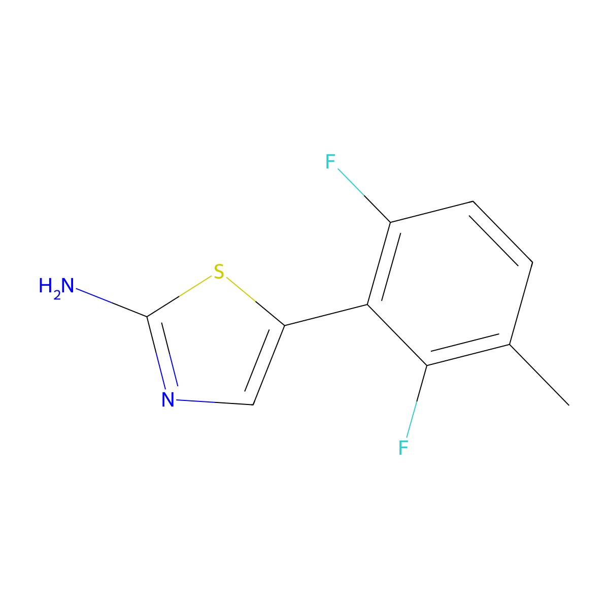 5-(2,6-Difluoro-3-methylphenyl)thiazol-2-amine molecular structure, CAS 1556200-83-9