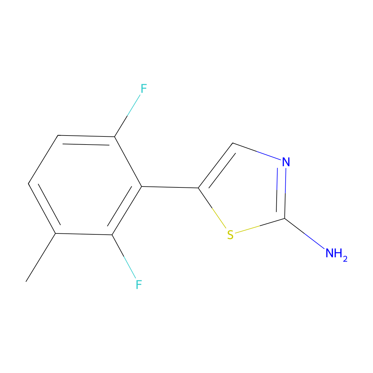 5-(2,6-Difluoro-3-methylphenyl)thiazol-2-amine molecular structure, CAS 1556200-83-9
