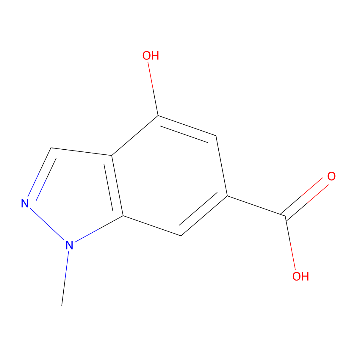 4-hydroxy-1-methyl-1H-indazole-6-carboxylic acid molecular structure, CAS 1556216-36-4