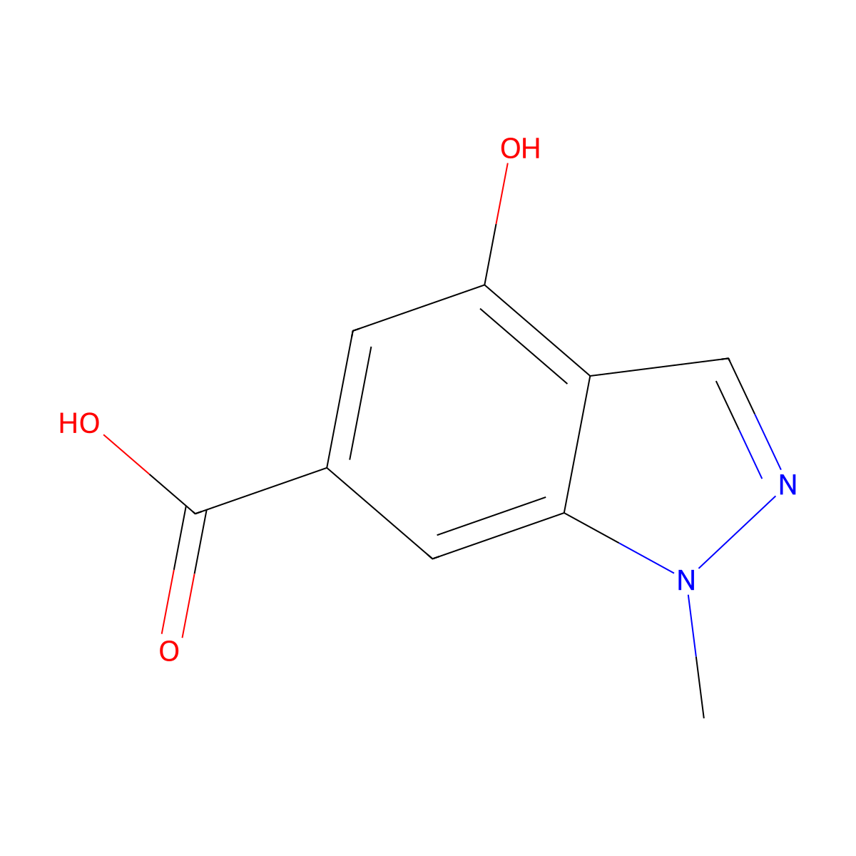 4-hydroxy-1-methyl-1H-indazole-6-carboxylic acid molecular structure, CAS 1556216-36-4