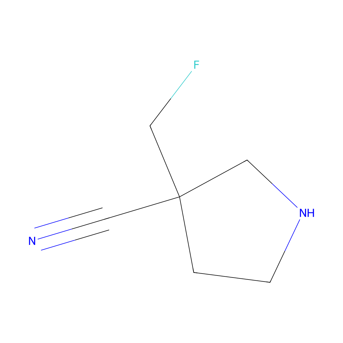 3-(Fluoromethyl)pyrrolidine-3-carbonitrile molecular structure, CAS 1556217-26-5