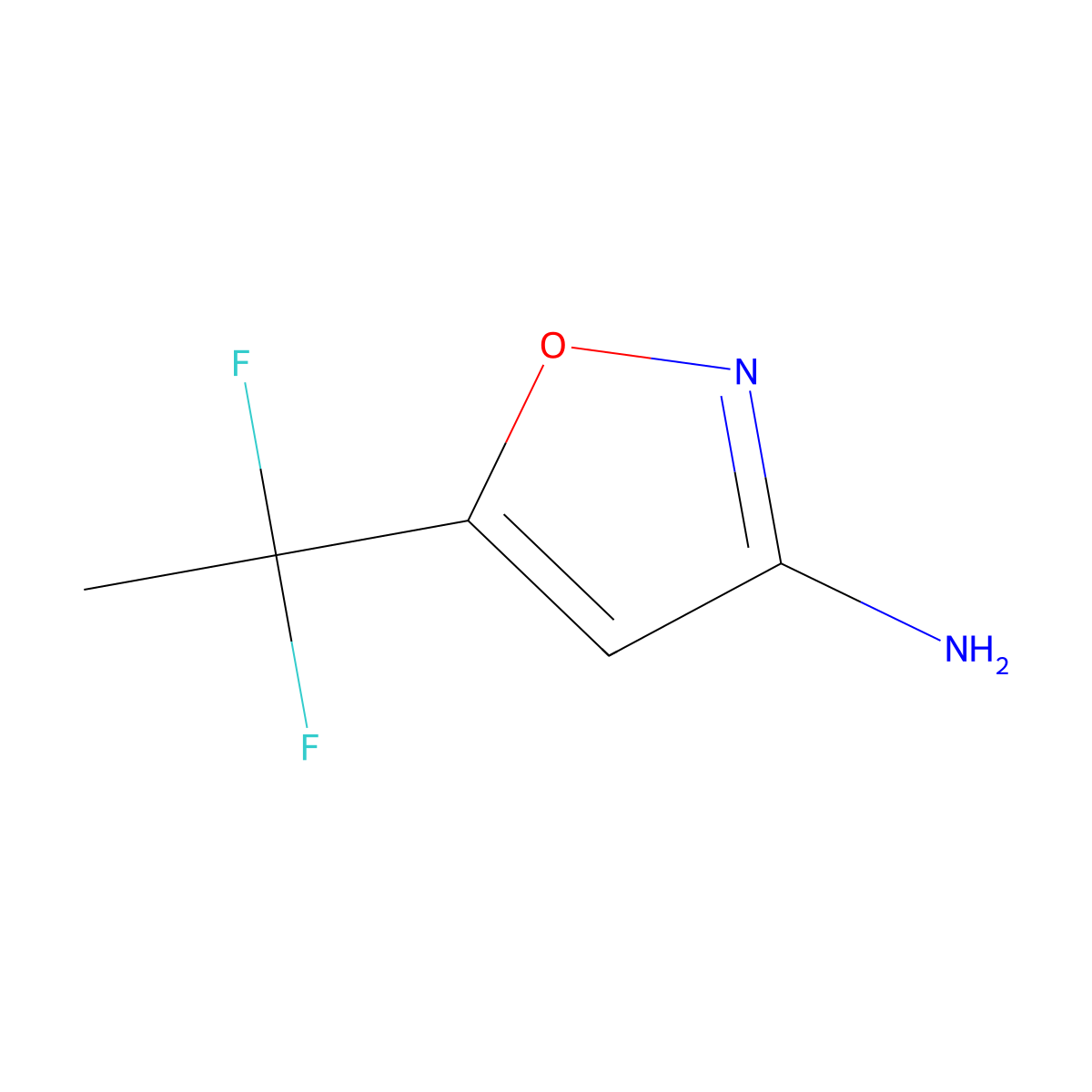 5-(1,1-Difluoroethyl)-1,2-oxazol-3-amine molecular structure, CAS 1556217-73-2