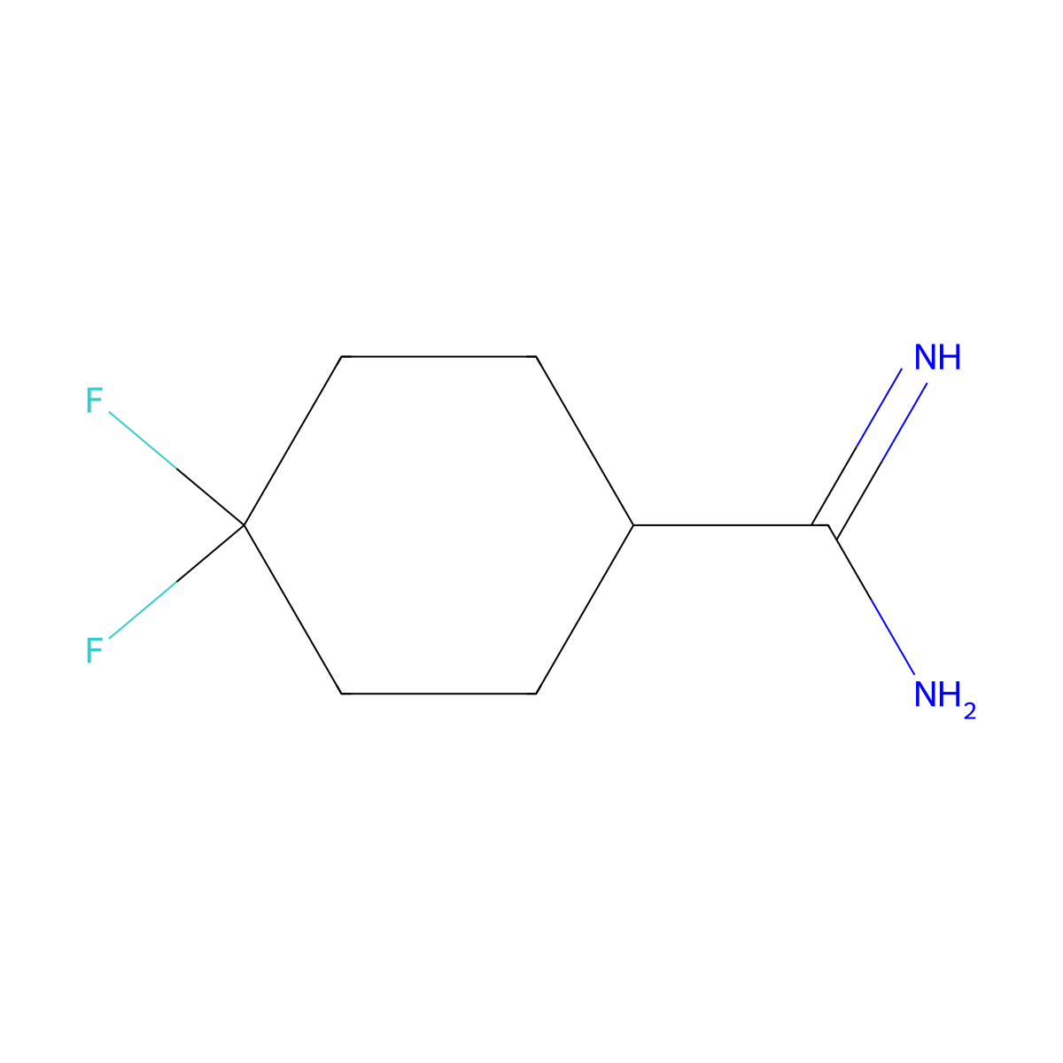 4,4-Difluorocyclohexane-1-carboximidamide molecular structure, CAS 1556218-34-8