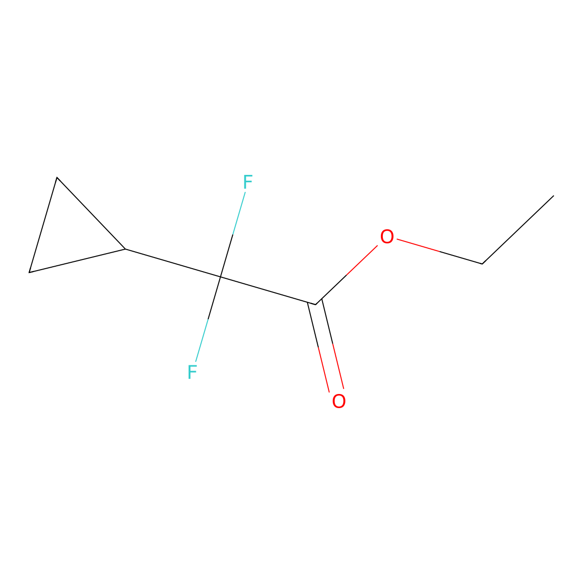 Ethyl 2-cyclopropyl-2,2-difluoroacetate molecular structure, CAS 1556219-70-5