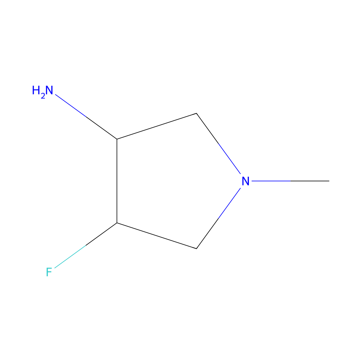 4-Fluoro-1-methylpyrrolidin-3-amine molecular structure, CAS 1556220-27-9