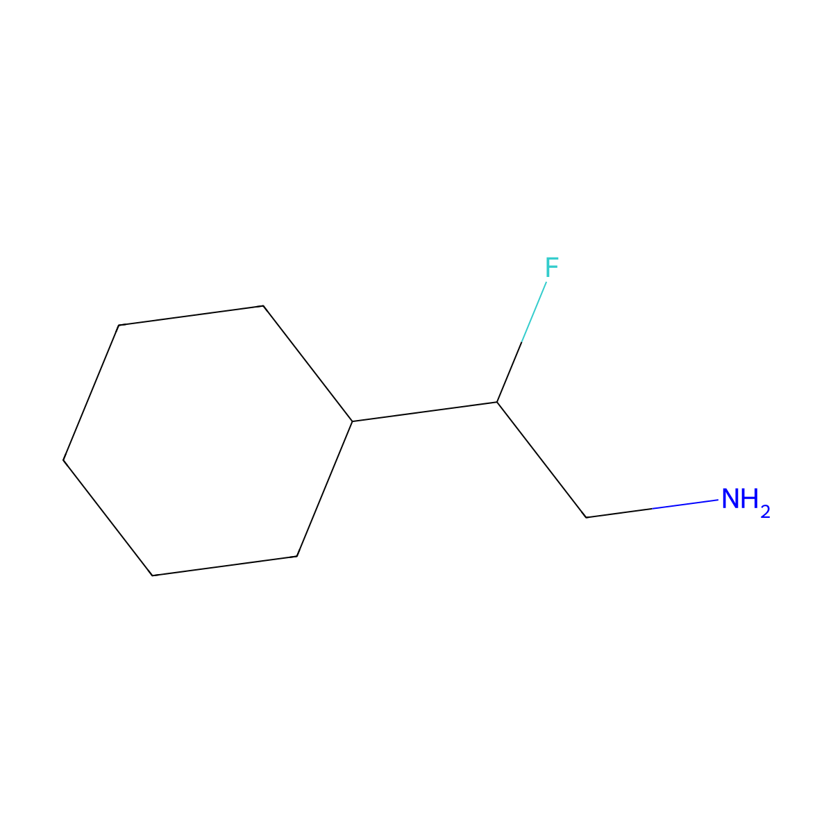 2-Cyclohexyl-2-fluoroethan-1-amine molecular structure, CAS 1556224-64-6