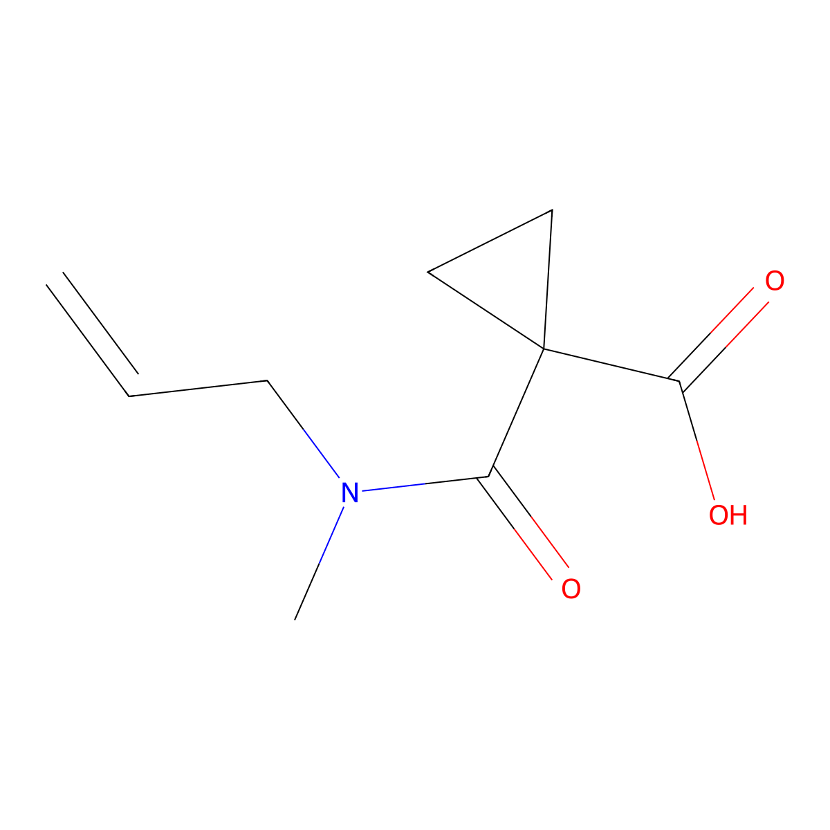 1-[Methyl(prop-2-en-1-yl)carbamoyl]cyclopropane-1-carboxylic acid molecular structure, CAS 1556232-27-9