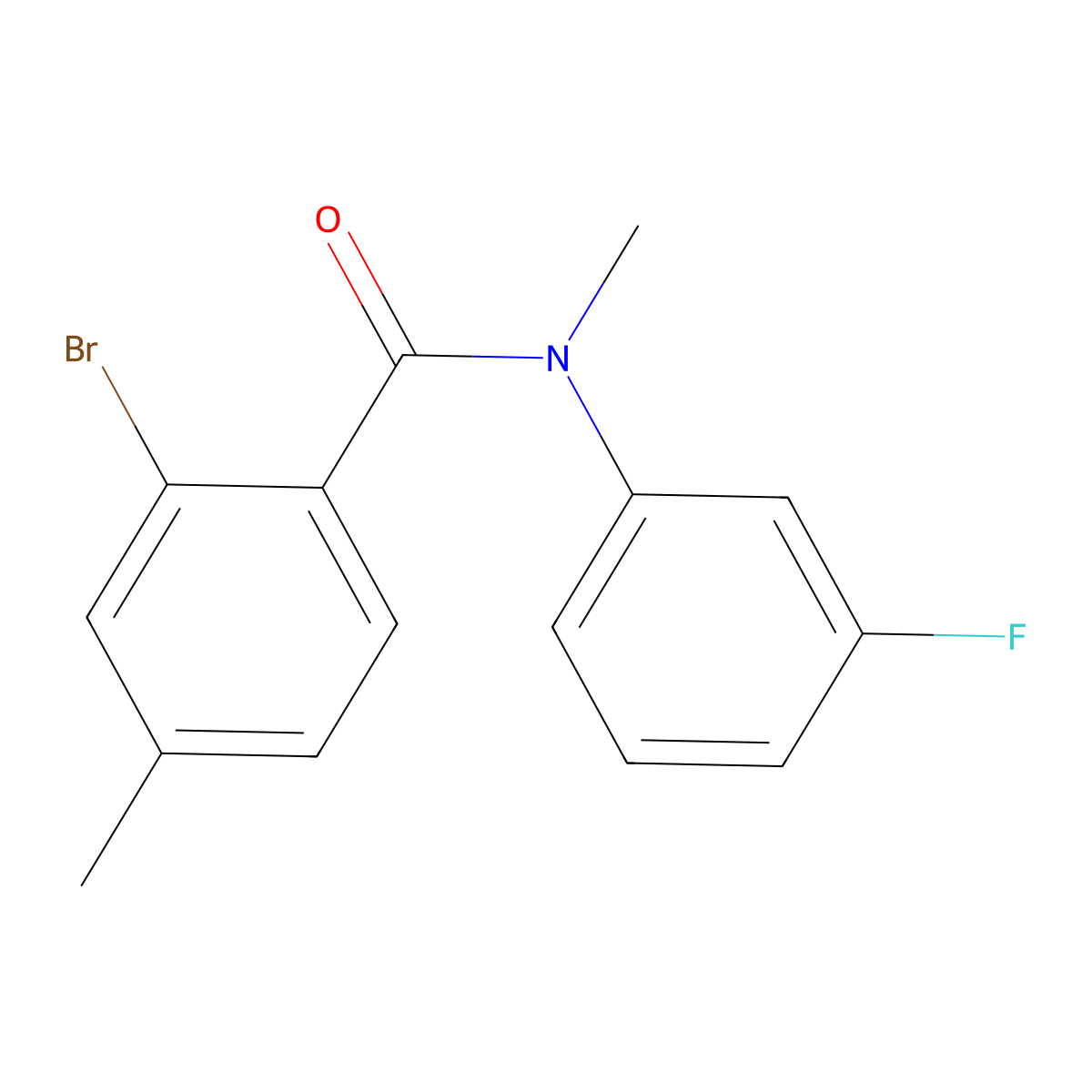 2-Bromo-N-(3-fluorophenyl)-N,4-dimethylbenzamide molecular structure, CAS 1556232-40-6
