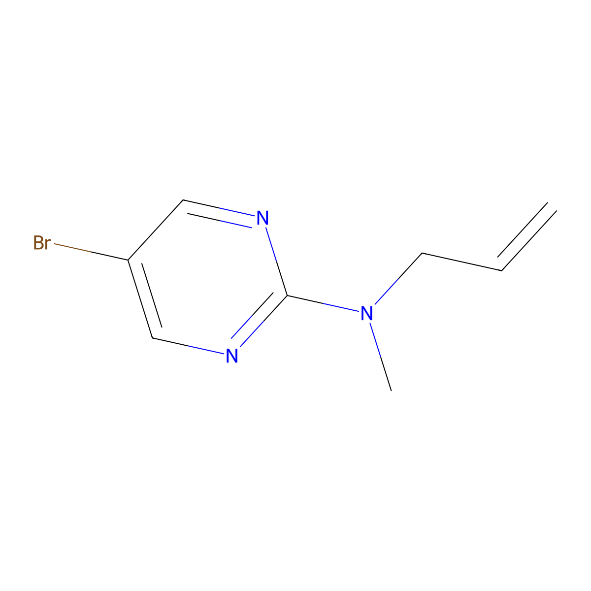 5-bromo-N-methyl-N-(prop-2-en-1-yl)pyrimidin-2-amine molecular structure, CAS 1556233-66-9