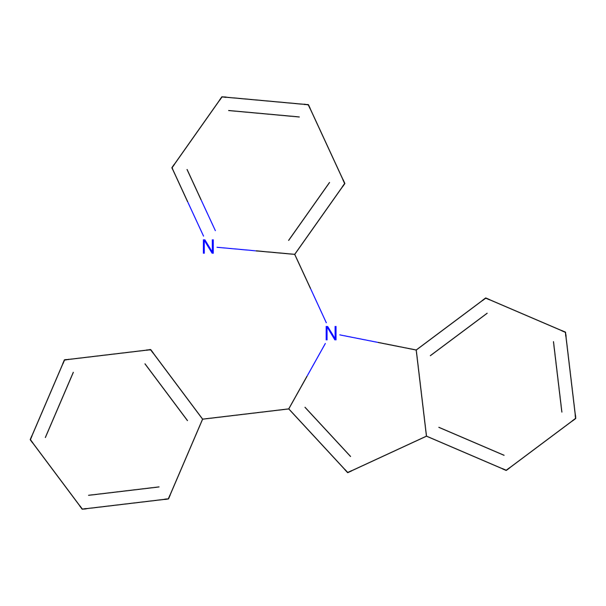 2-Phenyl-1-pyridin-2-yl-1H-indole molecular structure, CAS 155625-12-0