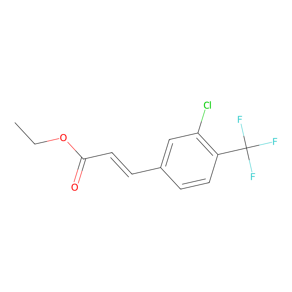 Ethyl 3-(3-chloro-4-(trifluoromethyl)phenyl)acrylate molecular structure, CAS 155626-44-1