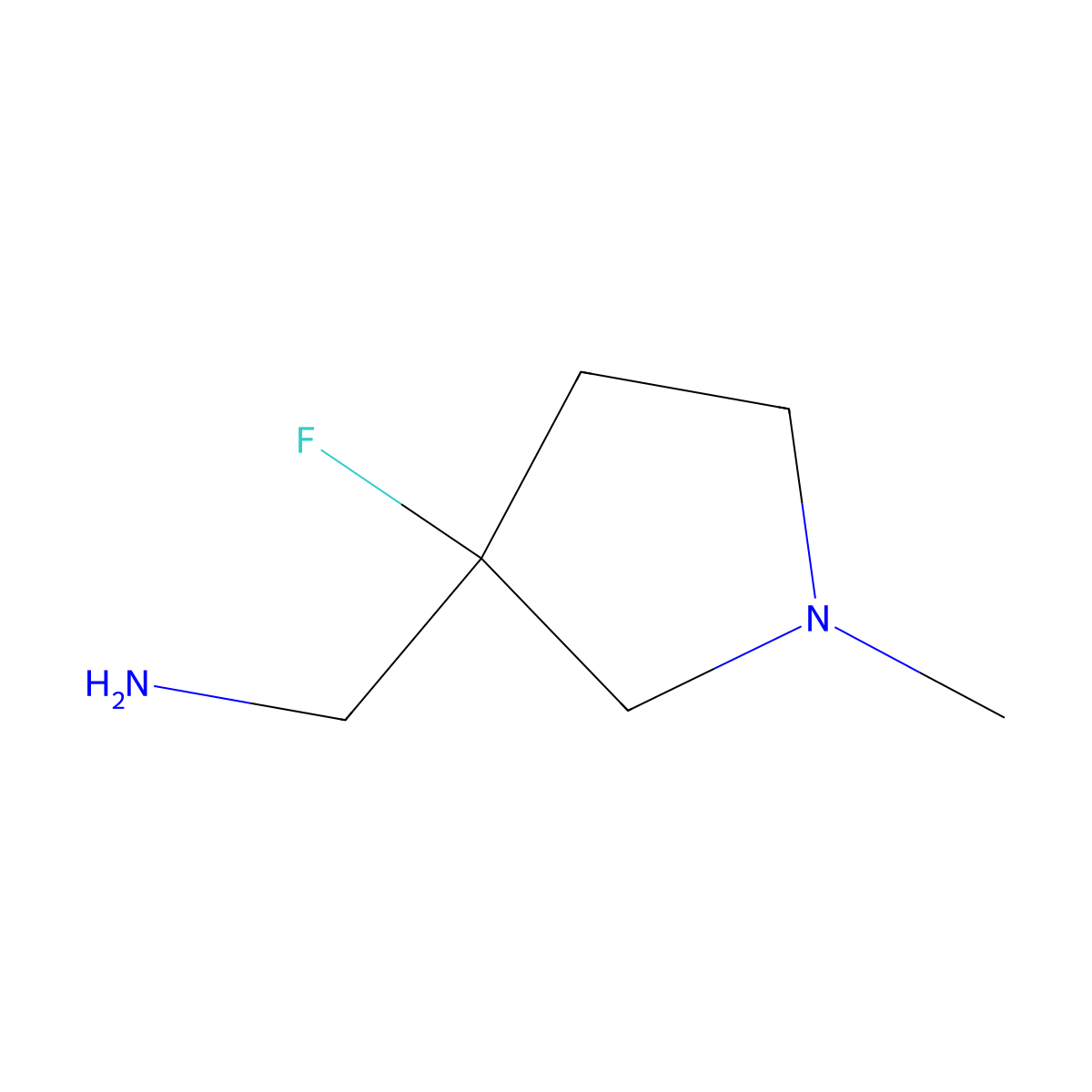 (3-Fluoro-1-methylpyrrolidin-3-yl)methanamine molecular structure, CAS 1556264-98-2