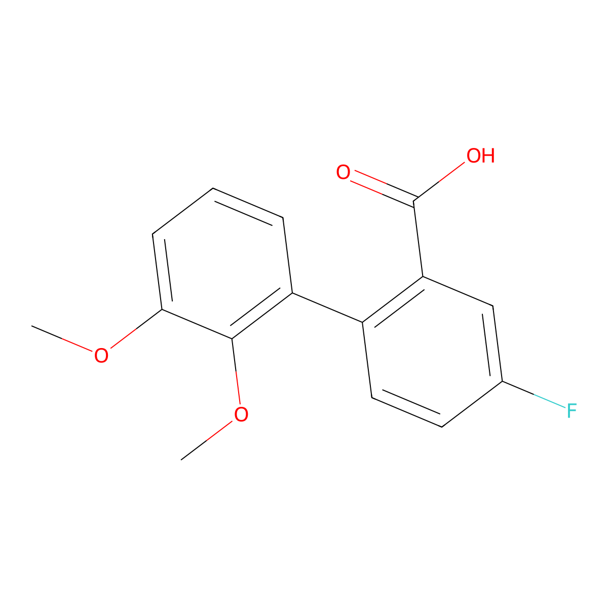 4-Fluoro-2',3'-dimethoxy[1,1'-biphenyl]-2-carboxylic acid molecular structure, CAS 1556287-24-1