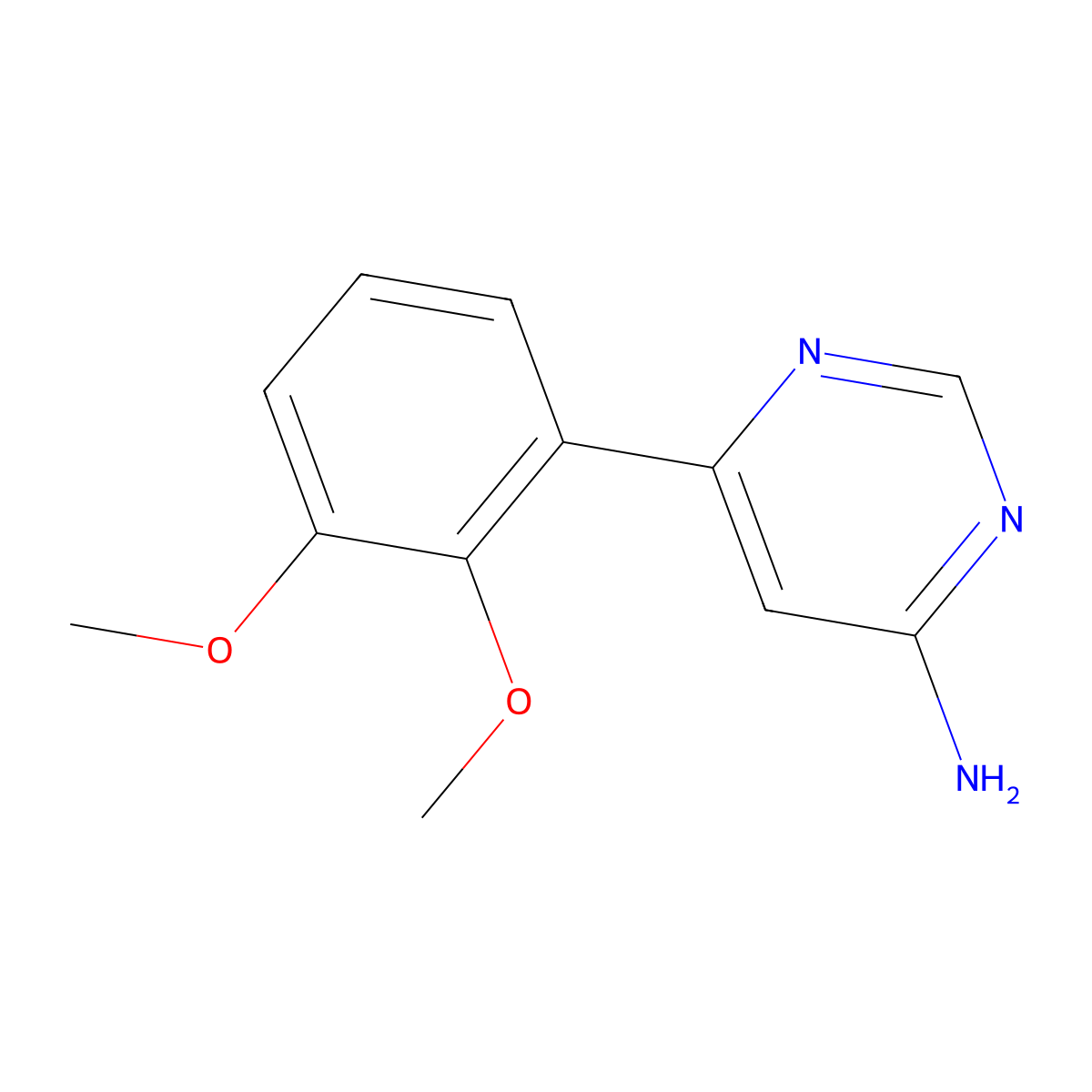 6-(2,3-Dimethoxyphenyl)pyrimidin-4-amine molecular structure, CAS 1556289-44-1