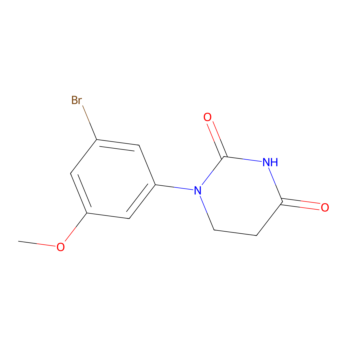 1-(3-Bromo-5-methoxyphenyl)dihydropyrimidine-2,4(1H,3H)-dione molecular structure, CAS 1556295-67-0