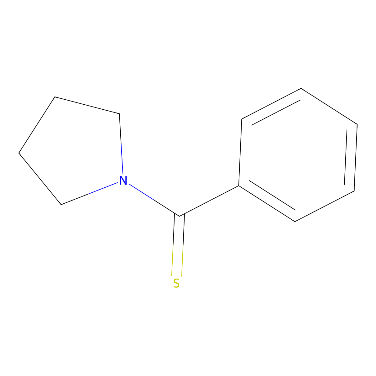 1-Benzothioylpyrrolidine molecular structure, CAS 15563-45-8