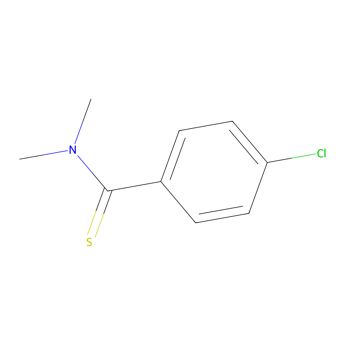 4-chloro-N,N-dimethylbenzenecarbothioamide molecular structure, CAS 15563-46-9