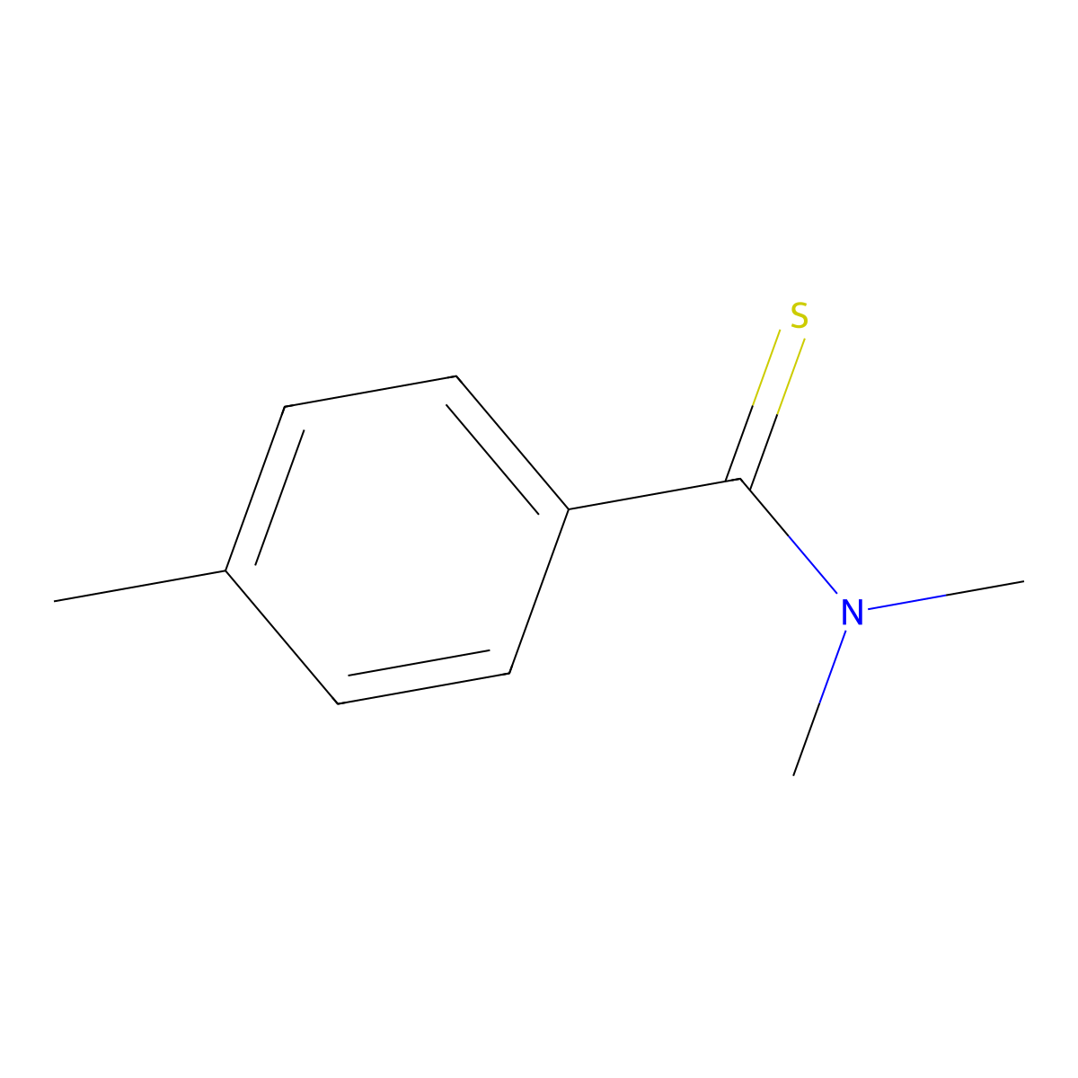 Benzenecarbothioamide, N,N,4-trimethyl- molecular structure, CAS 15563-47-0