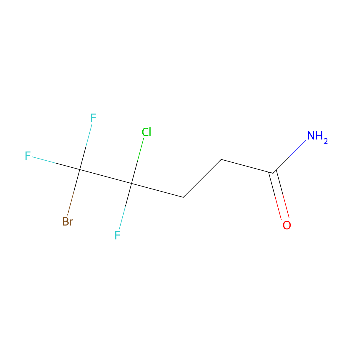 5-Bromo-4-chloro-4,5,5-trifluoropentanamide molecular structure, CAS 155630-24-3