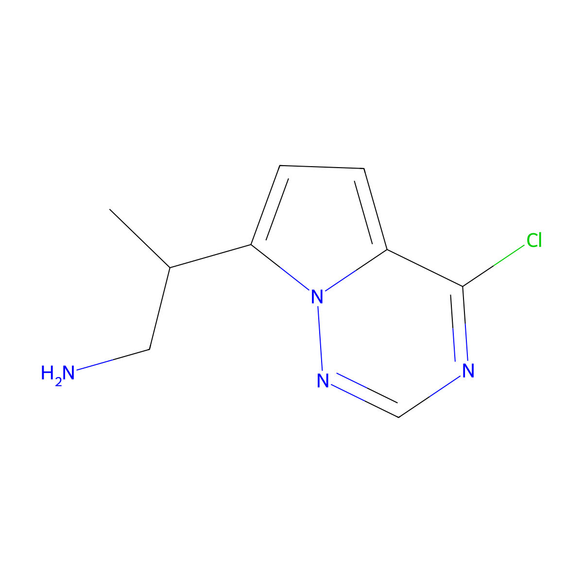 2-(4-Chloropyrrolo[2,1-f][1,2,4]triazin-7-yl)propan-1-amine molecular structure, CAS 1556307-38-0