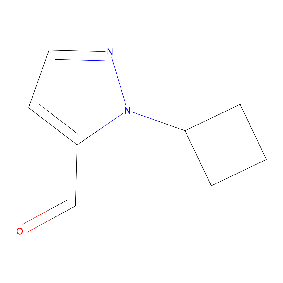 1-cyclobutyl-1H-pyrazole-5-carbaldehyde molecular structure, CAS 1556311-44-4