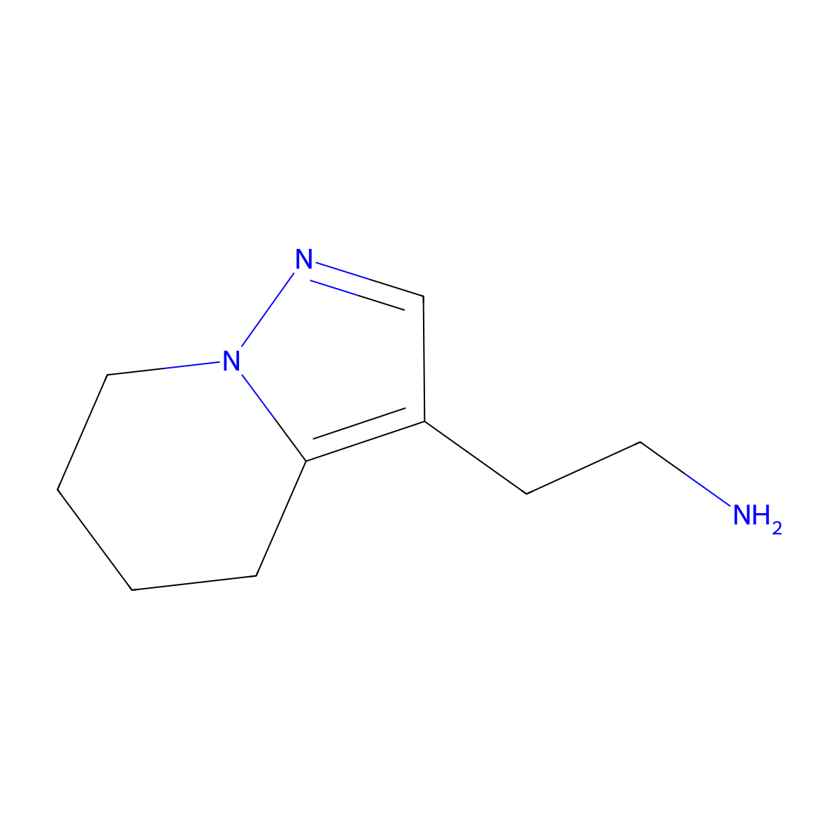 2-{4H,5H,6H,7H-pyrazolo[1,5-a]pyridin-3-yl}ethan-1-amine molecular structure, CAS 1556315-40-2