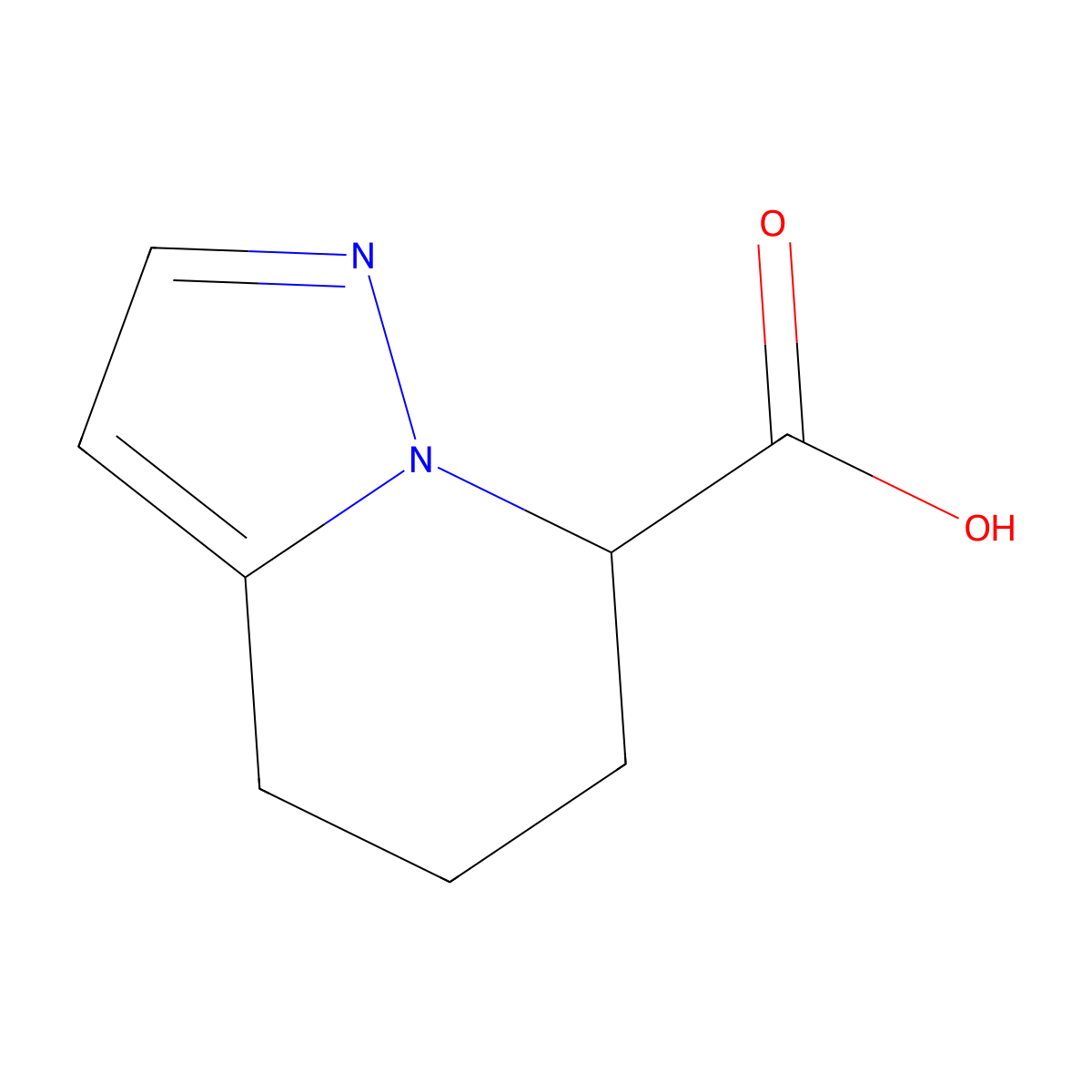 4H,5H,6H,7H-pyrazolo(1,5-a)pyridine-7-carboxylic acid molecular structure, CAS 1556315-73-1