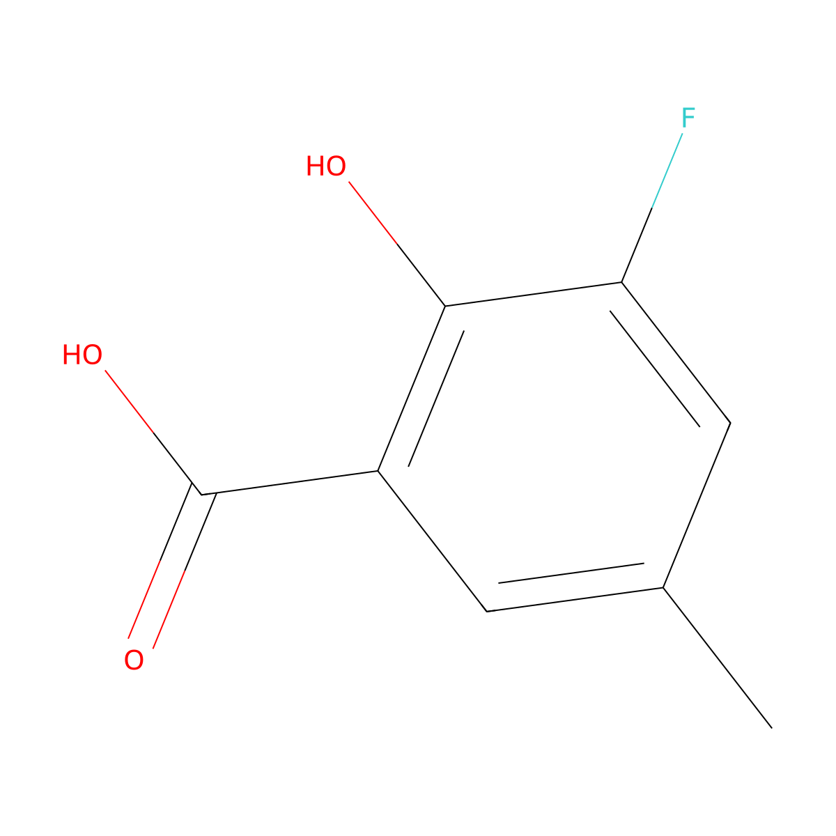 3-Fluoro-2-hydroxy-5-methylbenZoic acid molecular structure, CAS 1556316-94-9