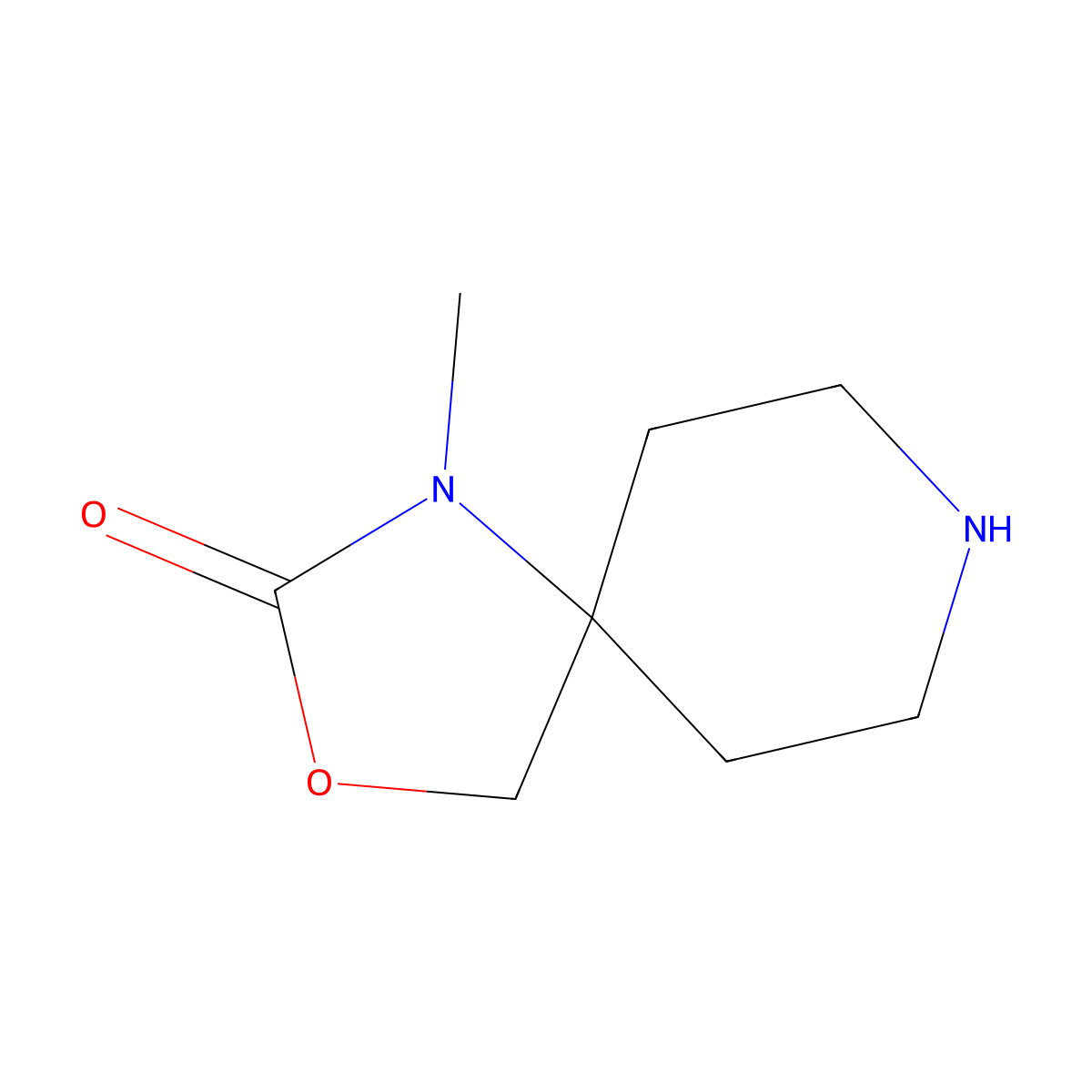 1-Methyl-3-oxa-1,8-diazaspiro[4.5]decan-2-one molecular structure, CAS 1556317-01-1