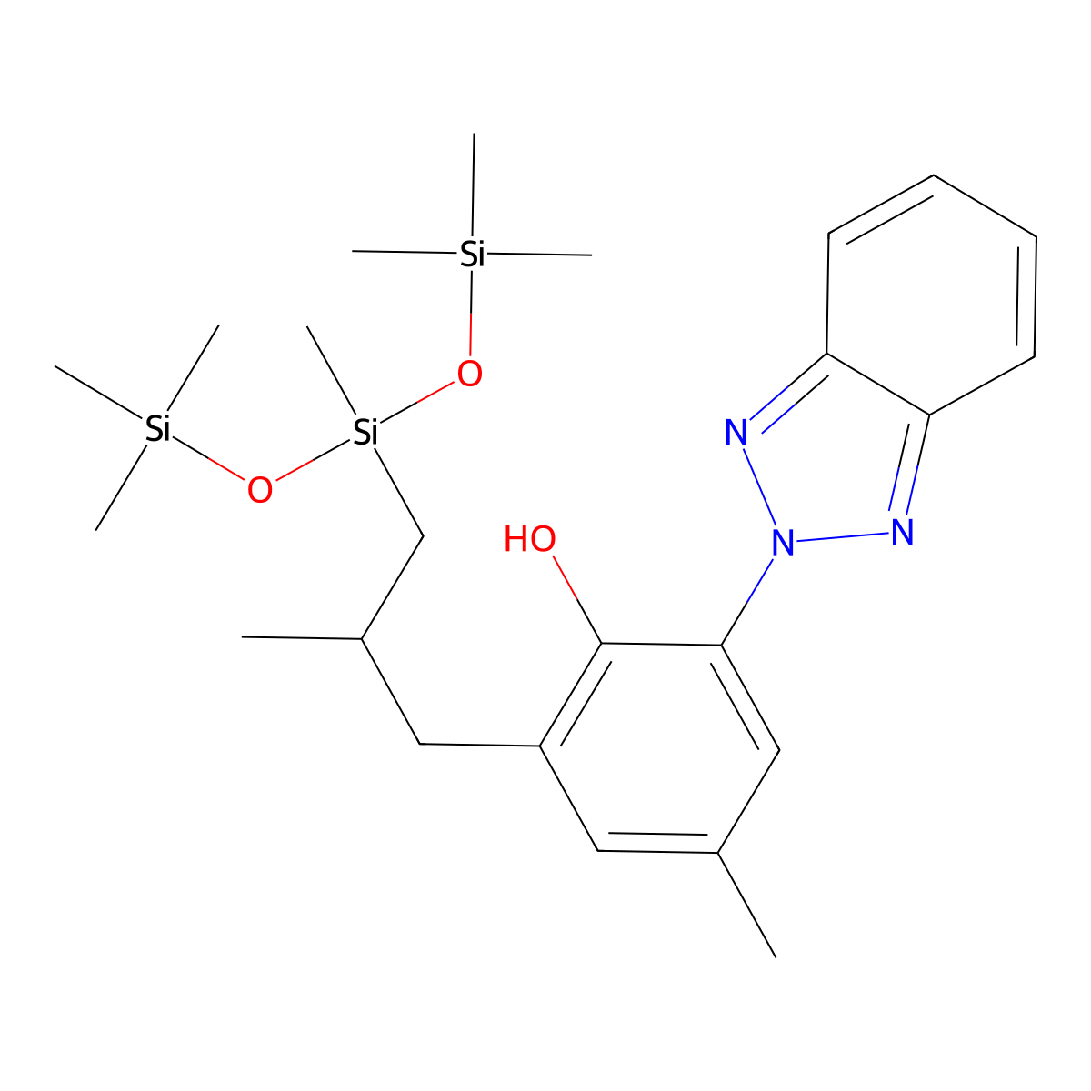 Drometrizole trisiloxane molecular structure, CAS 155633-54-8
